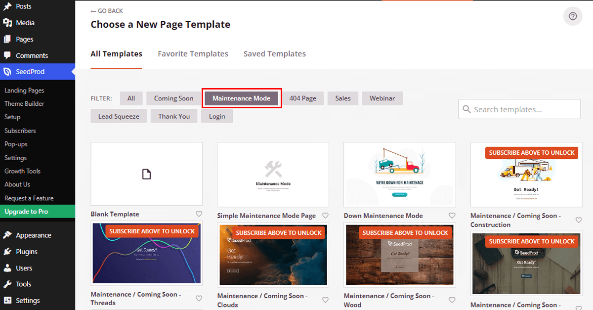 explore-the-maintenance-mode-templates