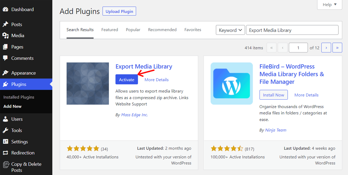 activate-the-export-media-library-plugin